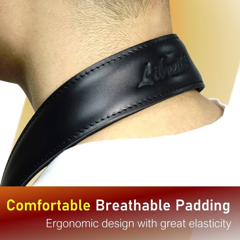 Libretto Premium Neck Padded Sax Strap, Black, Soft Genuine Leather, Easily Adjustable, Less Stressed, Swivel Snap, Comfy, Designed for Alto/Tenor/Baritone/Soprano! Great Gift for all Saxophonists! - Image 5